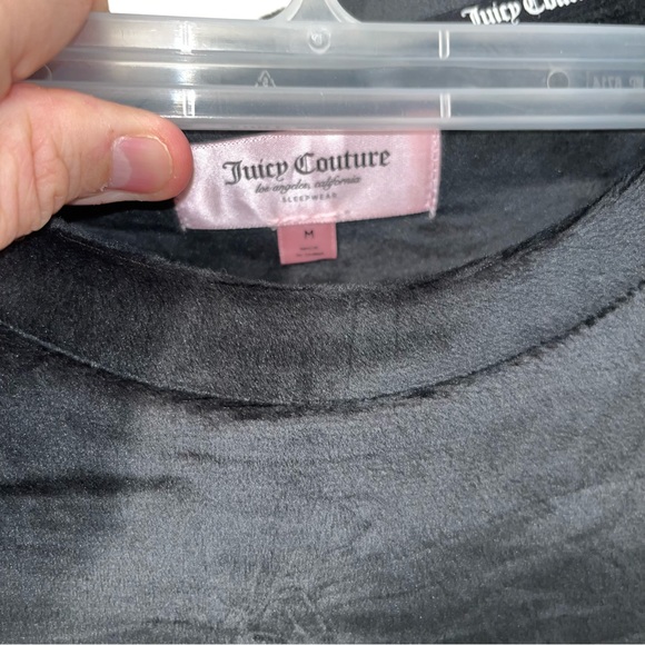 JUICY COUTURE Sleepwear Velour pijama 2 Set Black Size M spell out silver - Picture 2 of 11
